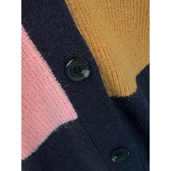 HEM & THREAD Beautiful color block button front cardigan S M L - Picture 6 of 7
